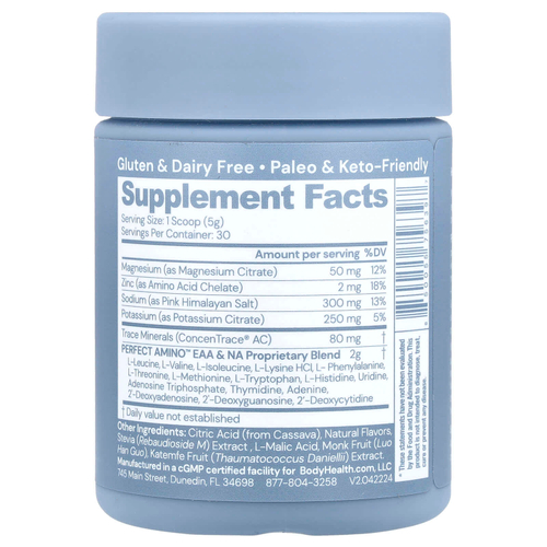 BodyHealth, Perfect Amino ™, электролиты, ягодная смесь, 150 г (5,3 унции)