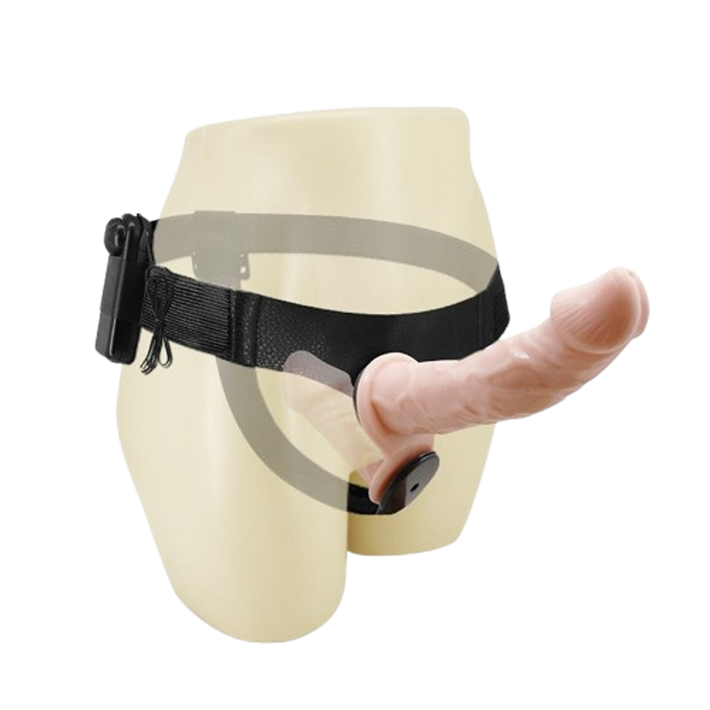 Двойной страпон с вибрацией Dual Penis Strap-On (17,5 и 11 см)