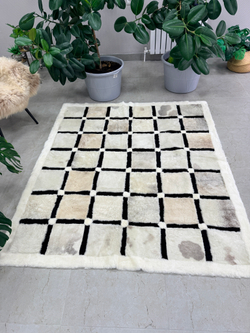 Ковер прямоугольный натуральный мех овчина, 210 х 170 см.