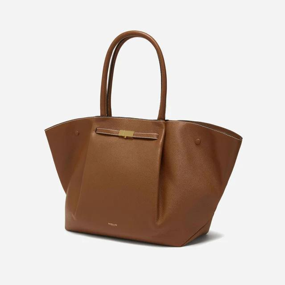 Сумка DeMellier The New York Tan Small Grain Ecru Stitching