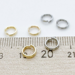 Колечки двойные, цвет золото, диаметр 6 мм, цена за 10 шт