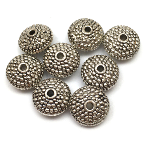 Бусины 11х6 мм, под серебро