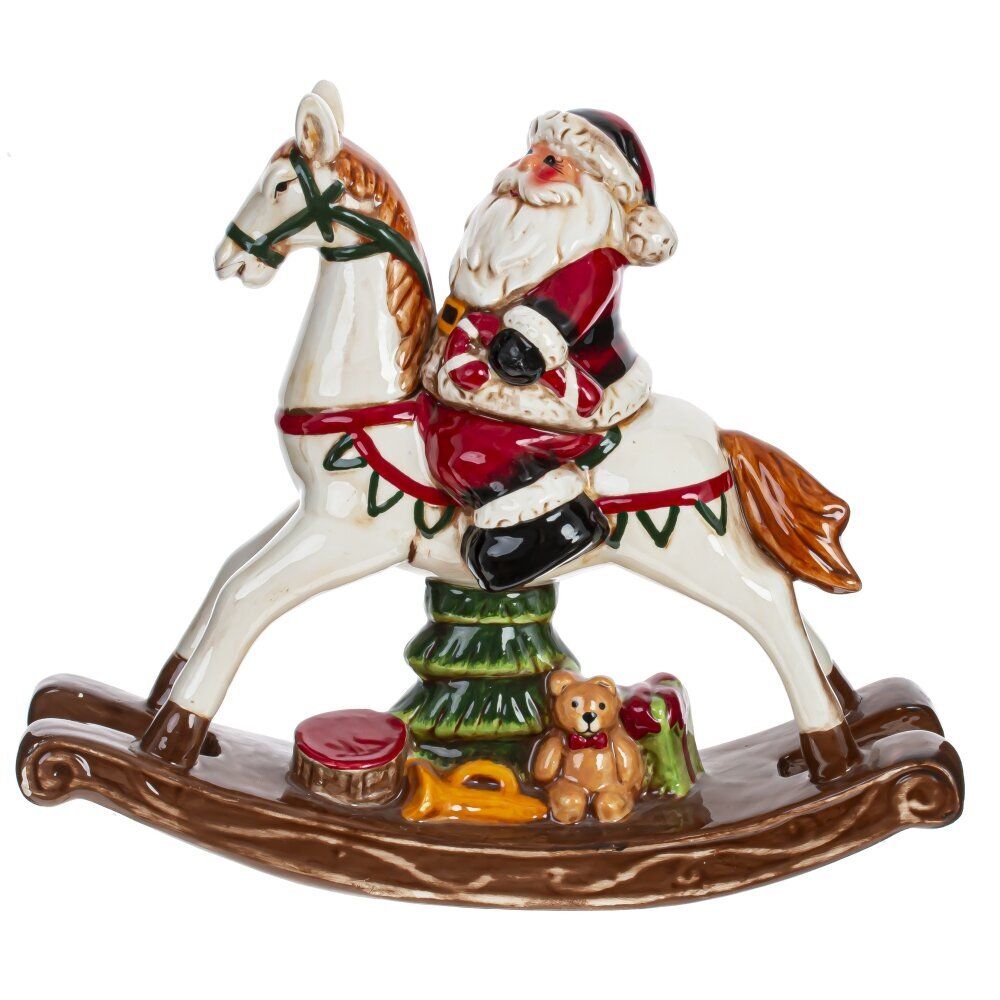 GAEM Фигурка декоративная "Дед Мороз на лошадке", L23 W8 H19,5 см