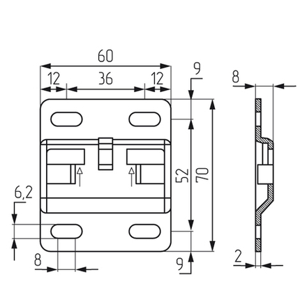 Площадка 897.AS.Z1.60.70 для крепления к стене подвески каркаса 807, CAMAR