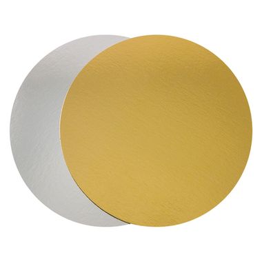 Подложка для торта, диаметр 26 см, толщина 3.2 мм, золотая/белая, круглая