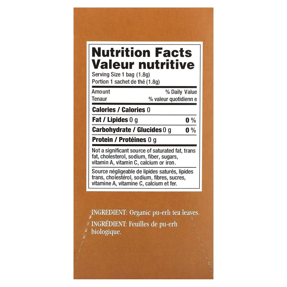 Uncle Lee's Tea, Imperial Organic, чай пуэр, 18 чайных пакетиков, 32,4 г (1,14 унции)