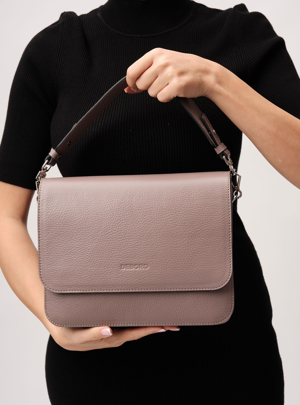Сумка Deboro 30494 розово-серый
