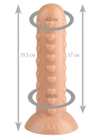 Телесный рельефный анальный фаллоимитатор - 19,5 см. (Цвет: телесный)