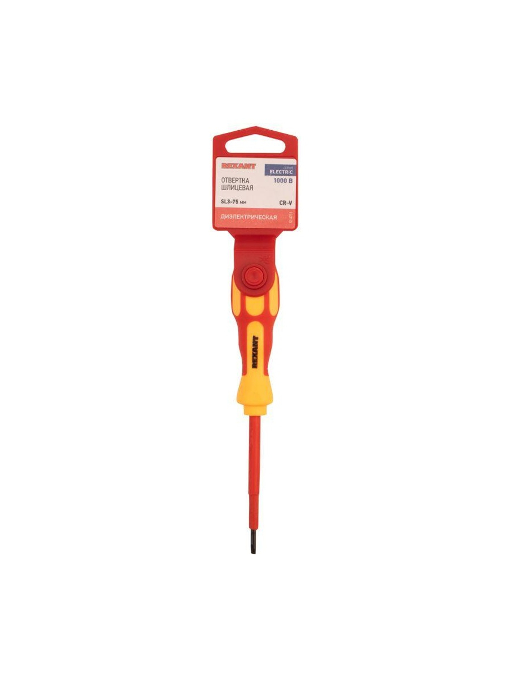 Отвертка "Электрика" SL3 75мм REXANT 12-4711