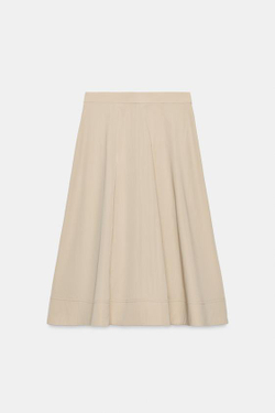 ZARA ЮБКА МИДИ-КЛЕШ — ZW COLLECTION, БЕЖЕВЫЙ