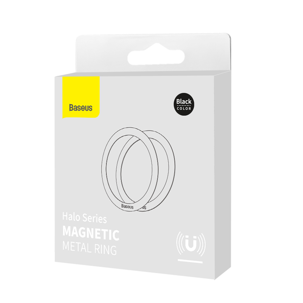 Магнитные кольца Baseus Halo Series Magnetic Metal Ring (MagSafe) 2шт - Black