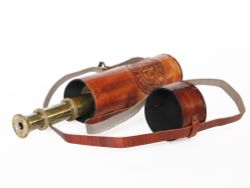 Nautical Подзорная труба в кожаном футляре