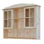 Шкаф витрина Лена трехдверный 132х39х192 см из массива сосны / буфет для кухни, в натуральной отделке