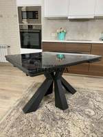 Кухонный раздвижной стол "Спайдер", чёрный мрамор