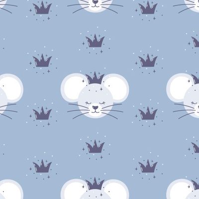 Сонные мышата на голубом фоне