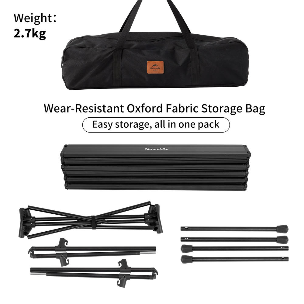 Стол складной компактный Naturehike FT11 из сплава алюминия, с чехлом (CNH22JU037)