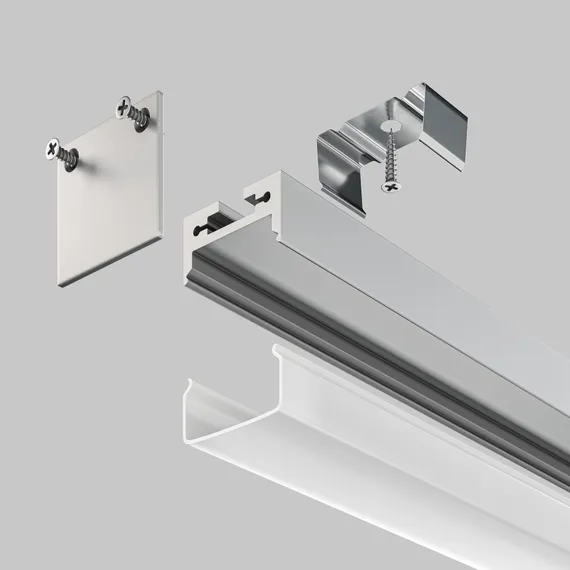 Алюминиевый профиль накладной-подвесной 20x20 (Серебро, 2 м), ALM-2020B-S-2M Led Strip alm-2020b-s-2m