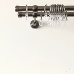 Карниз для штор "Заглушка" d19/19 мм двухрядный, цвет черный никель