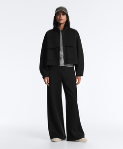 Oysho Куртка Boxy с эффектом неопрена, черный