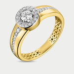 Кольцо женское из желтого золота 585 пробы с фианитами (арт. 903381-4102)