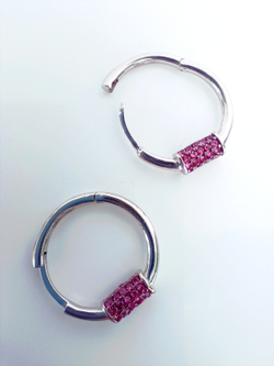 Серьги конго Эстерелла, серебро 925*, родирование, фианит/Ф