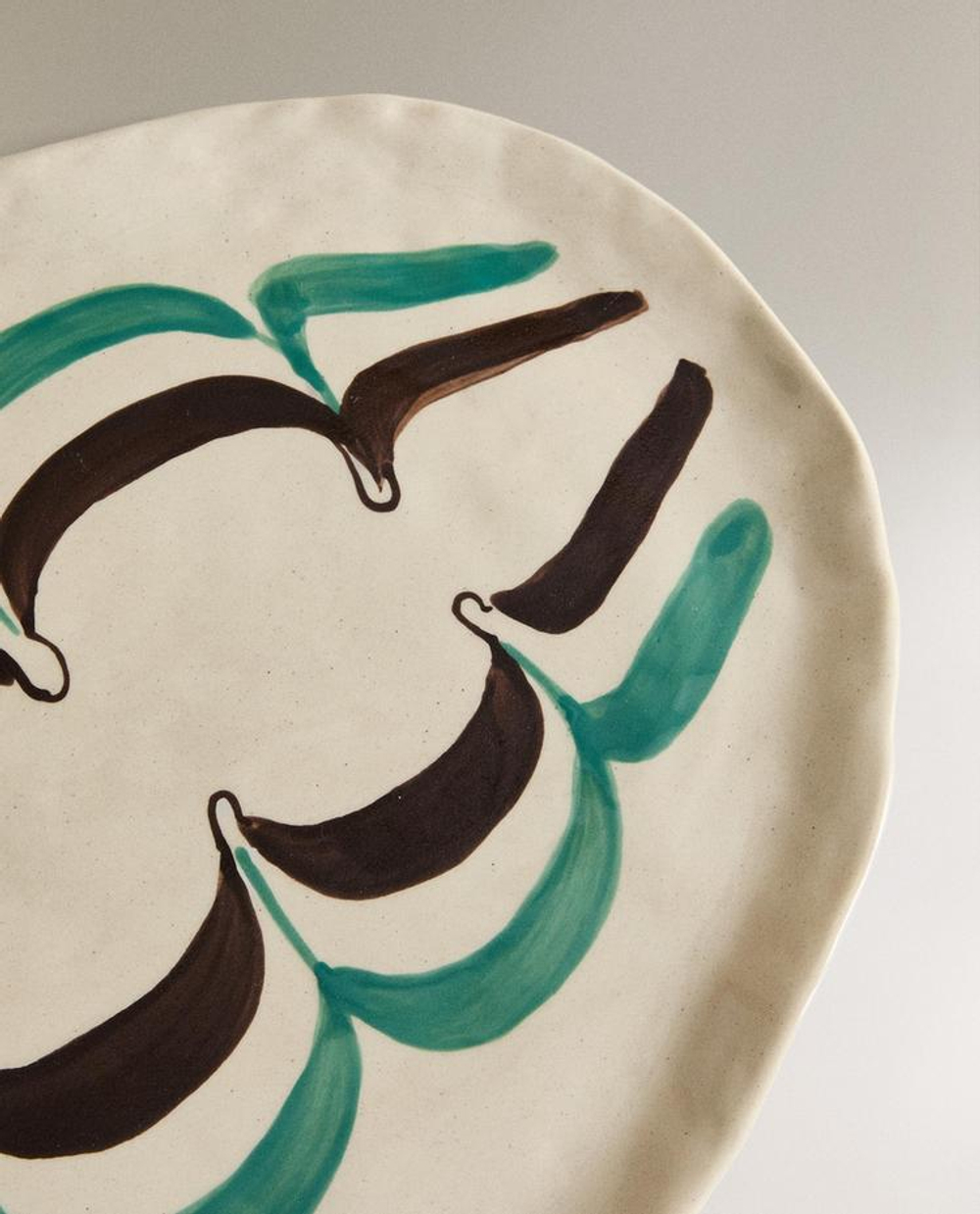 ZARA HOME СЕРВИРОВОЧНОЕ БЛЮДО ИЗ КЕРАМИКИ, ЗЕЛЕНЫЙ
