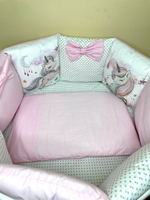 Комплект в кроватку 18 предметов "Единорожка", сатин