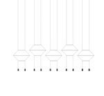 Потолочный дизайнерский светильник  Wireflow 0330 by Vibia