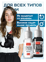 Комбо красок для аэрографа по ткани (белая+черная) 2х15 мл