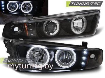 Передние фары angel eyes ccfl black для Mitsubishi Galant 8