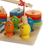 Развивающая игрушка 3 в 1 деревянная (сортер, металлофон, рыбалка с пчелками), коробка C-41637