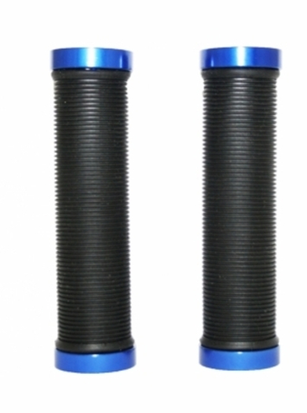 Грипсы с метал. зажимами, длина 129мм, черные, зажим синий, инд.уп. Vinca Sport H-G119 black/blue