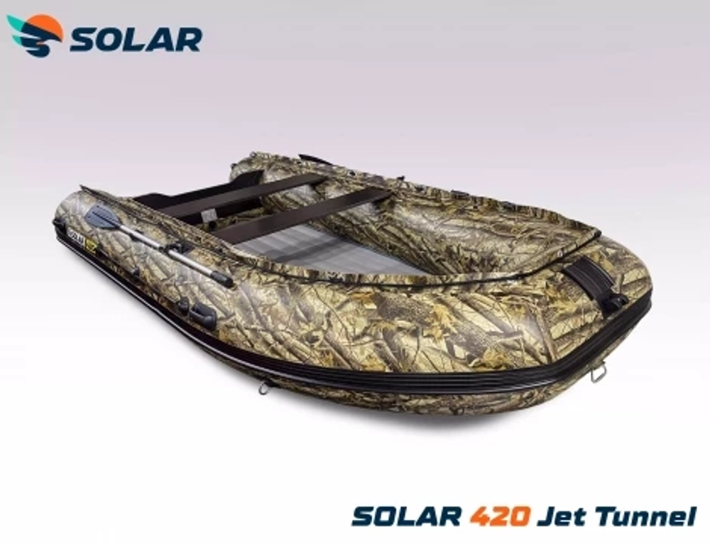 Лодка надувная моторная solar-420 jet tunnel