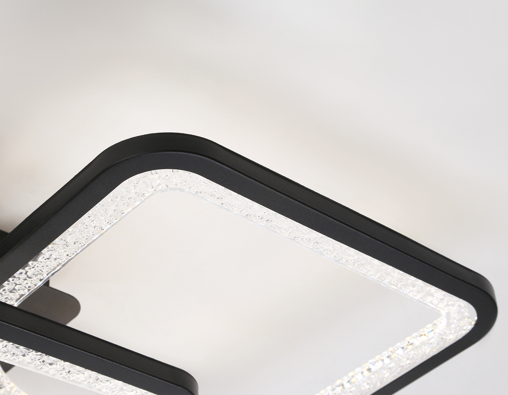 Светильник потолочный светодиодный с пультом FA4424/4+4 BK черный 150W 3000K+6400K/4200K/6400K+3000K 580*580*120 (ПДУ ИК)