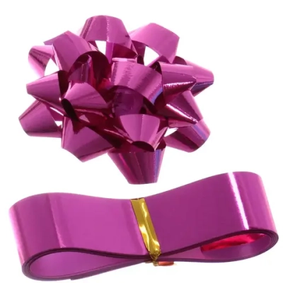Набор для декорирования «Блеск» бант 6см, лента 2см (3м), Фуксия