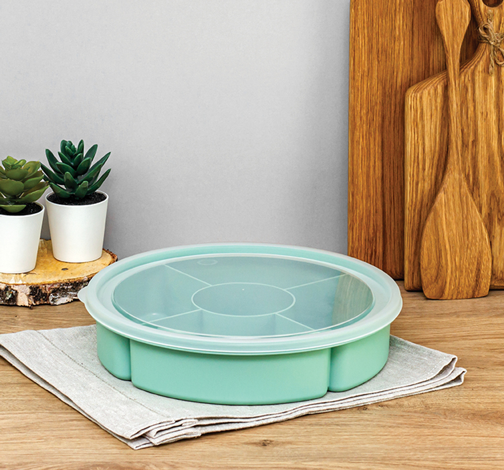 Менажница с крышкой 5 секций (4*400мл+220мл) М1123