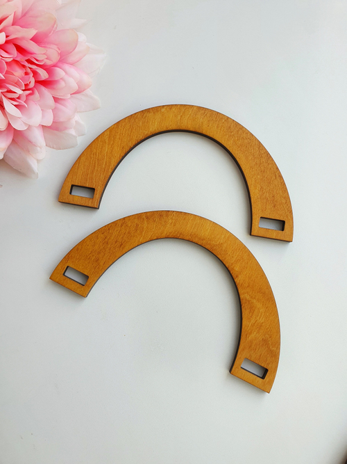 Набор ручек для сумки (2шт), полукруг 19х10 см, 6 мм, тонированные, цвет Бук