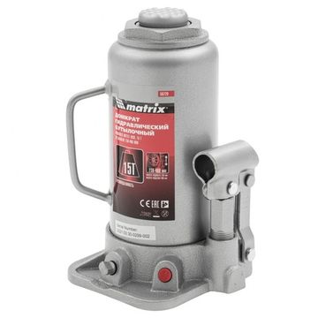 Домкрат гидравлический бутылочный, 15 т, h подъема 230-460 мм Matrix 50729