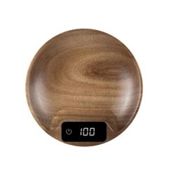 Весы чайно-кофейные портативные коричневые 0,1-100гр d10,3 см h2,7 см дерево батарея 100mAH Barbossa