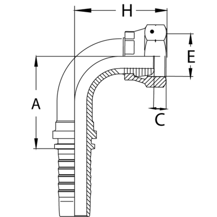 Фитинг DN 12 DK (Г) 22x1.5 (90)