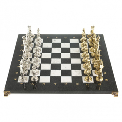 Шахматы из металла  Шахматы "Дон Кихот" доска 40х40 см камень мрамор G 122650