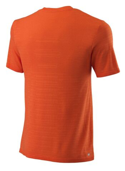 Мужская теннисная футболка Wilson Bela Seamless Crew III M - fiesta