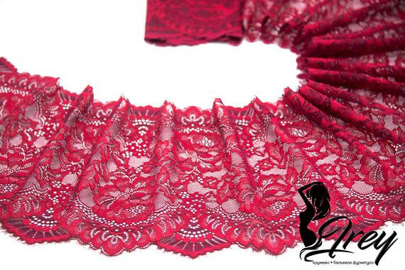 03-05 Кружево эластичные реснички 23 см, бордо