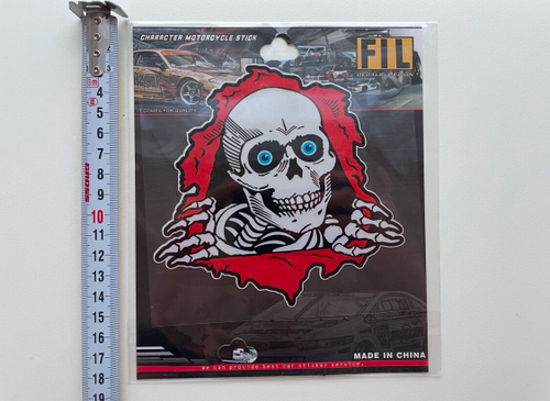 Наклейка (Череп, в краснам) на автомобиль, стикер на стекло (1 шт.)