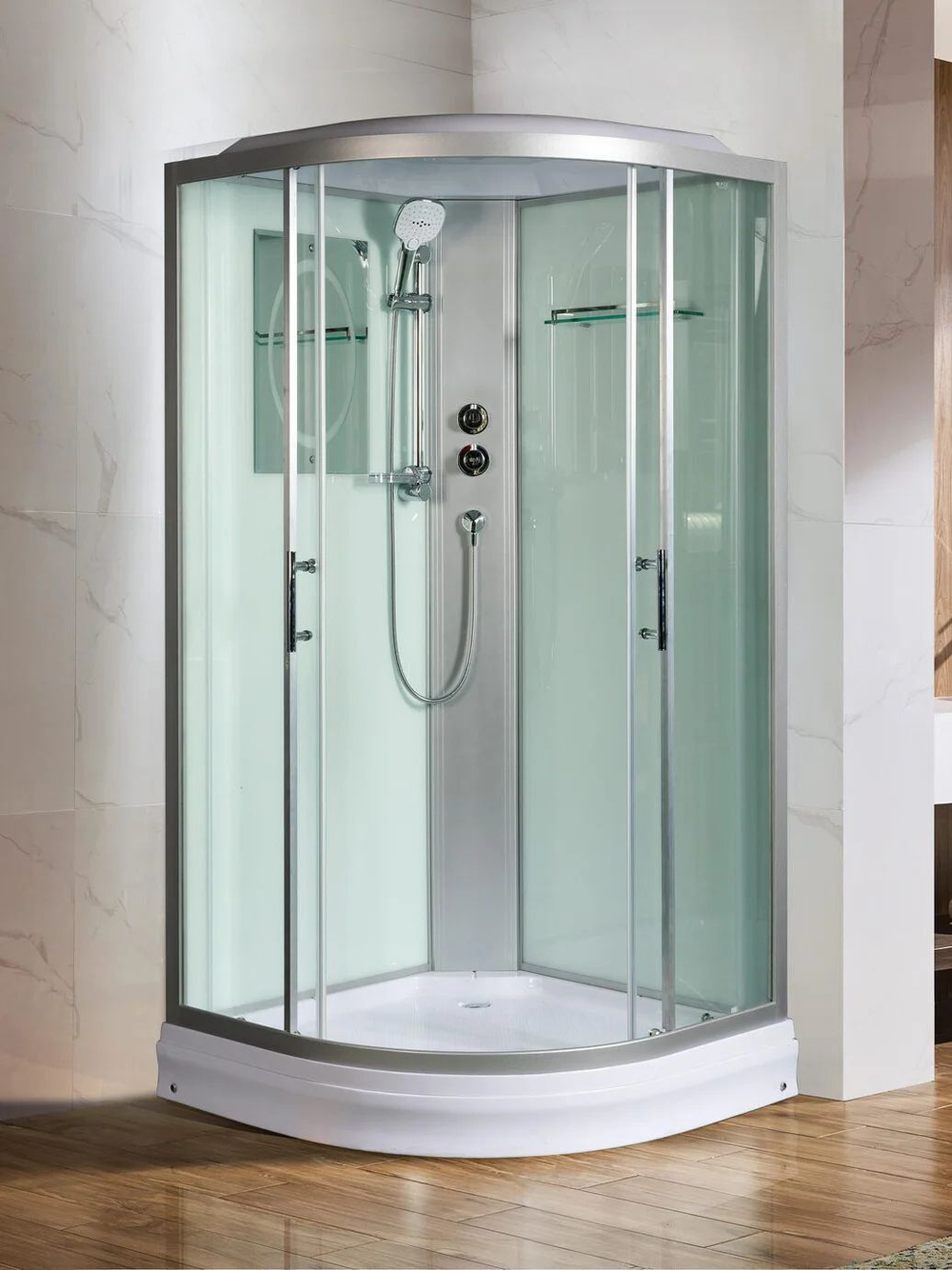 Душевая кабина WeltWasser  WW500 WERRA 1002 100х100 см,  прозрачное стекло, поддон низкий, крыша