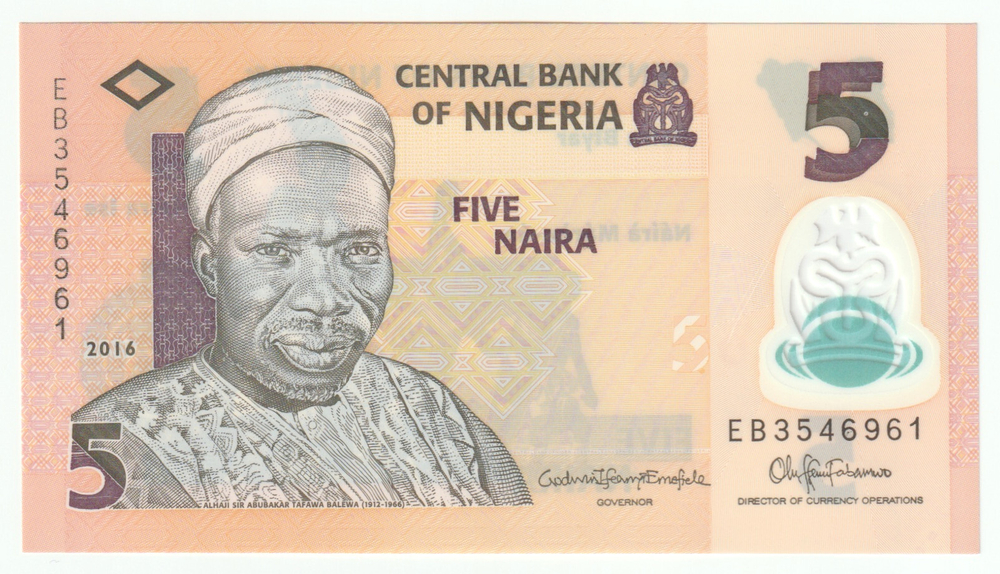 Nigeria, 5 Naira, 2016 – Polymer Banknote Honoring Nigeria's First Prime Minister (UNC)