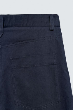 ZARA УКОРОЧЕННЫЕ БРЮКИ WIDE FIT, МОРСКОЙ СИНИЙ