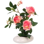 Цветочная композиция «Розовый восторг» 25см в горшке, цвет розовый