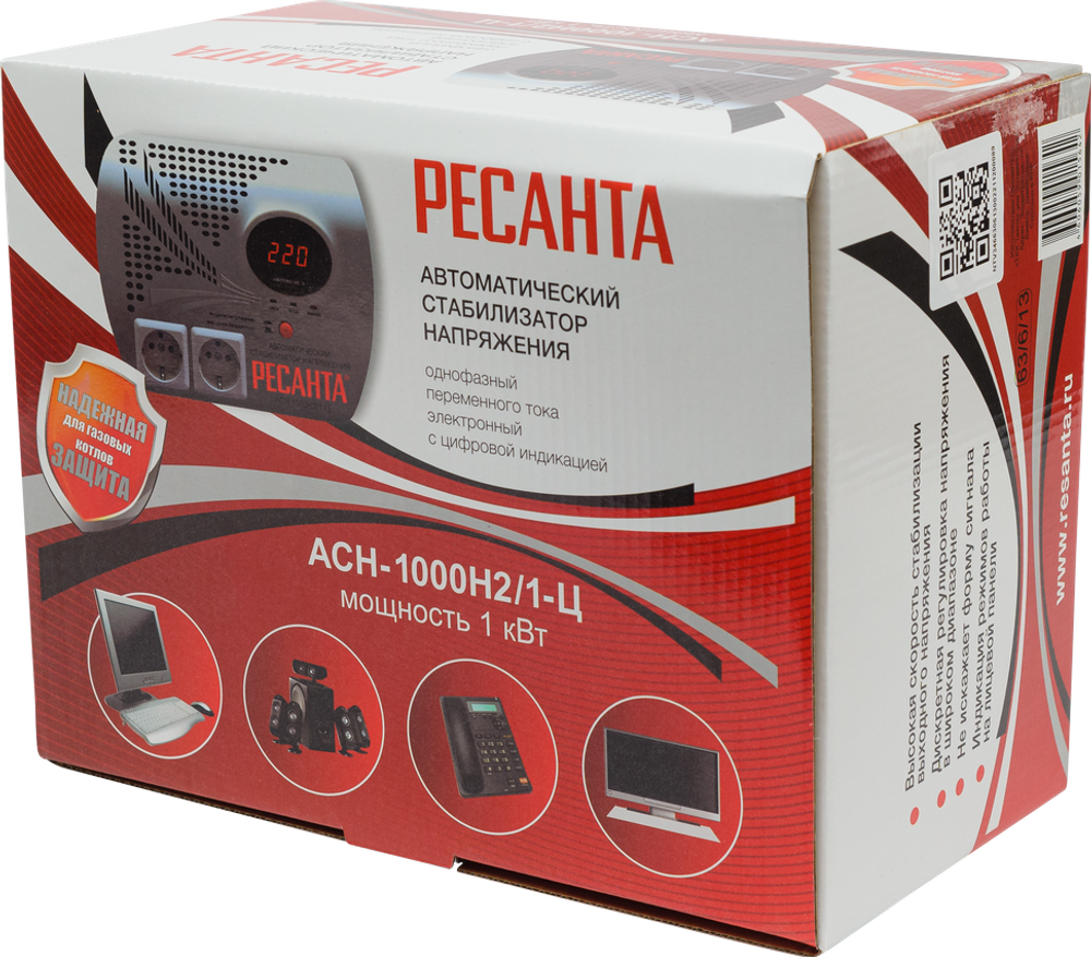 Стабилизатор напряжения серии LUX РЕСАНТА АСН-1000Н2/1-Ц