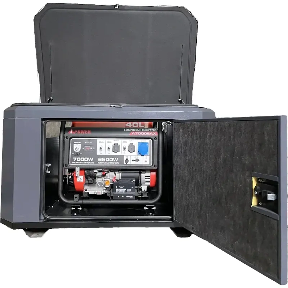 A-iPower A7000EAX бензиновый генератор в кожухе 1400SS RAL 7024 с блоком АВР 400В/25А (8 pin) New УТ-11184323/29109
